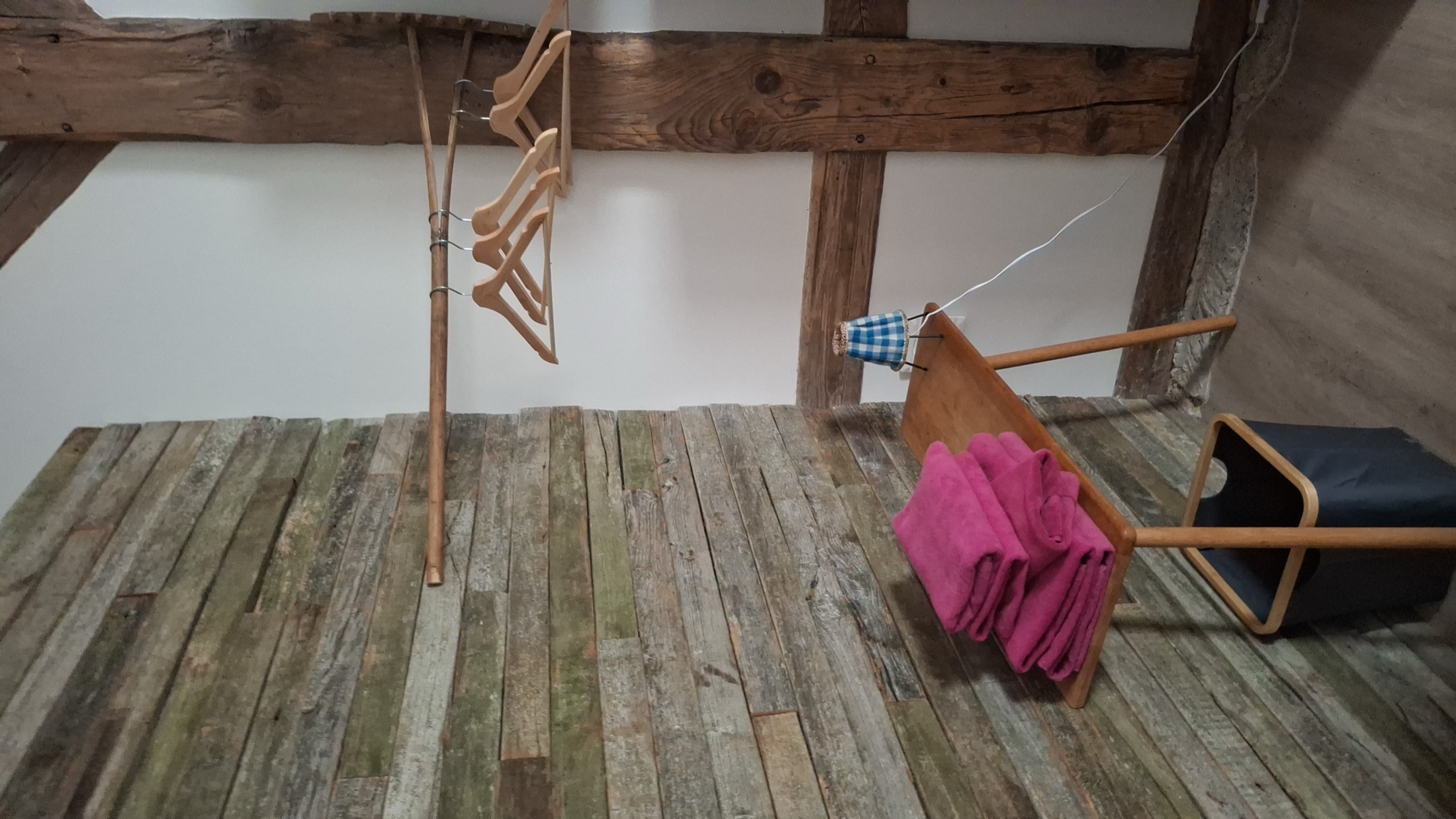 Garderobe mit Altholz-Wand